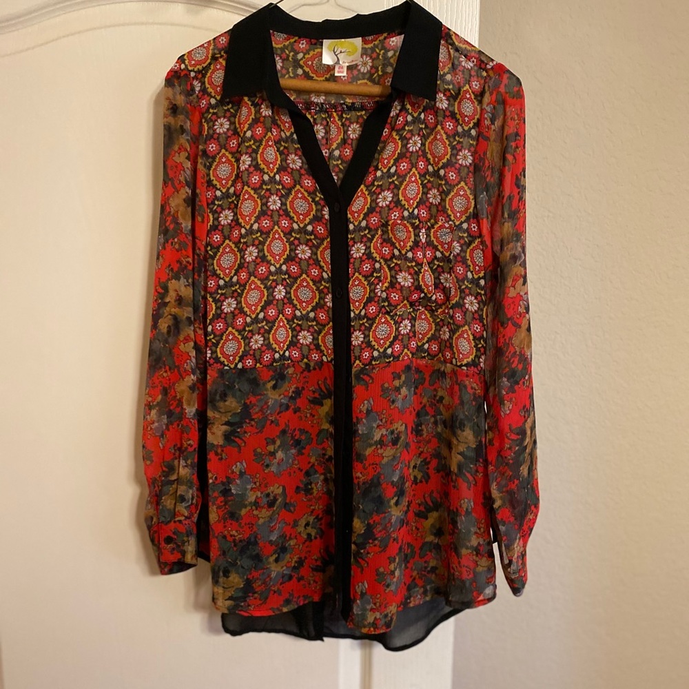 Red and Black Sheet Shirt